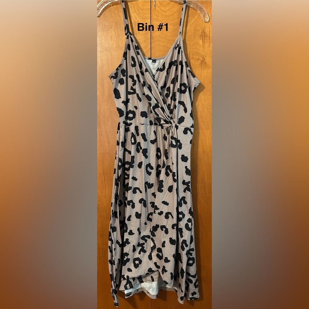 Stylish Tan and Black Leopard Print Dress